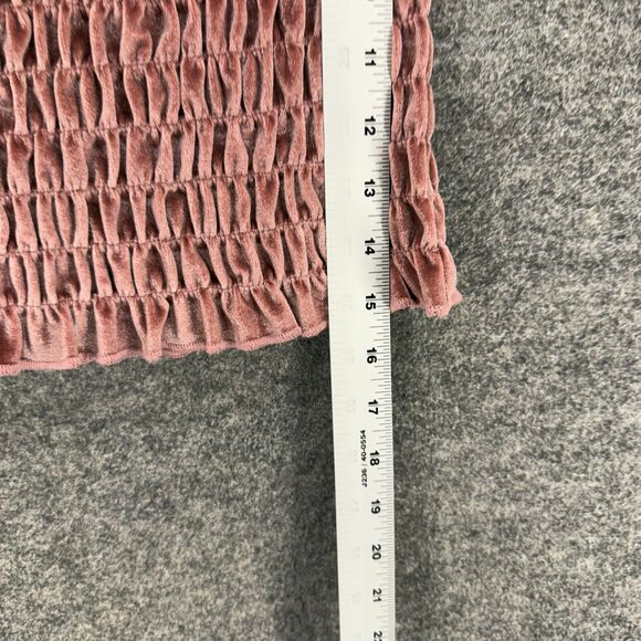 Wild Fable Top Women M Medium Pink Short Sleeve Gaphered Round Neck Casual - Picture 6 of 7